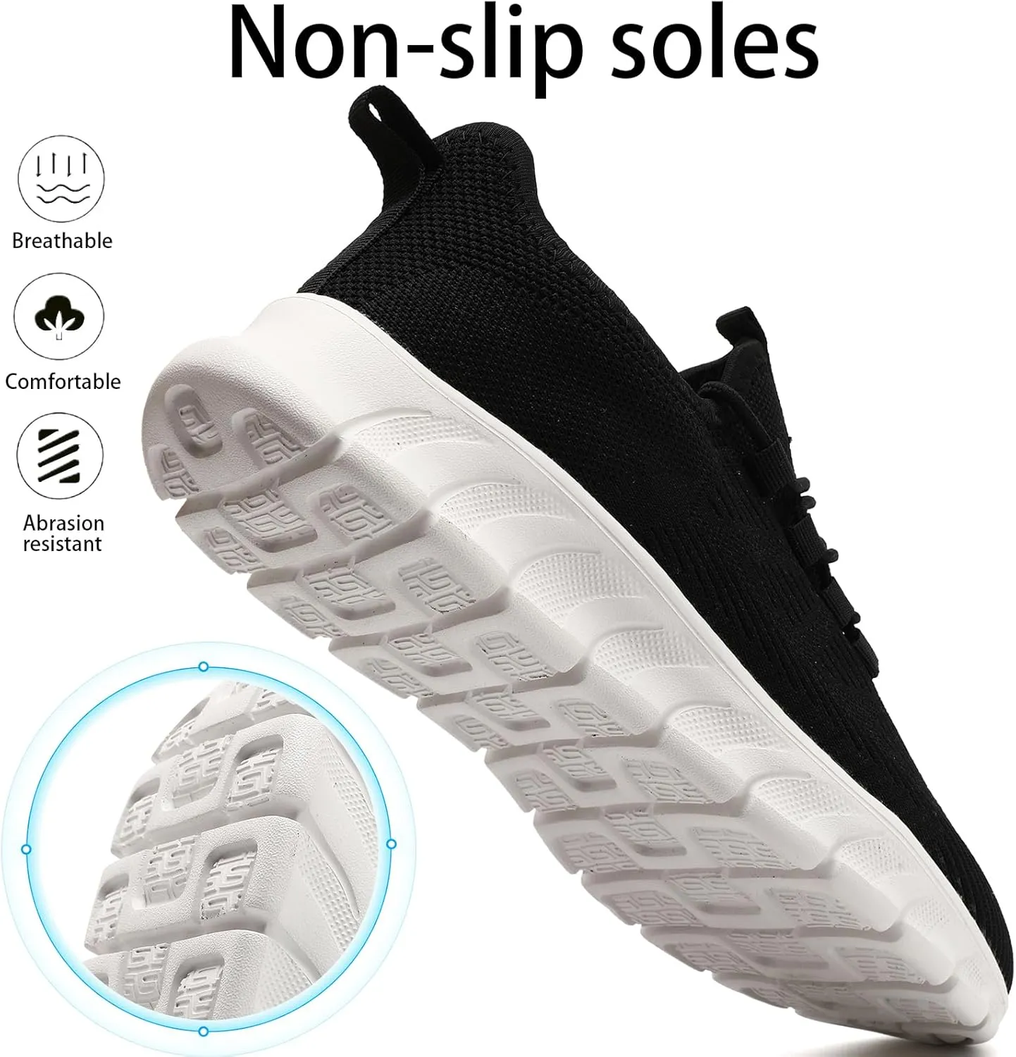 Men Tennis Shoes Running Shoes - Gym Sneakers Shoes Walking Workout Shoes Non Slip Walking Athletic Slip on Breathable Mesh Comfortable Lightweight Casual Fashion Sports Shoes