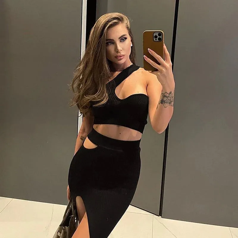Miley One Shoulder Cut Out Set