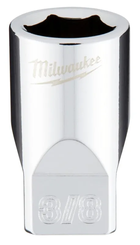 Milwaukee 45-34-9007 Socket, 3/8 in Socket, 1/4 in Drive, 6-Point, Chrome Vanadium Steel, Chrome :CD: QUANTITY: 1