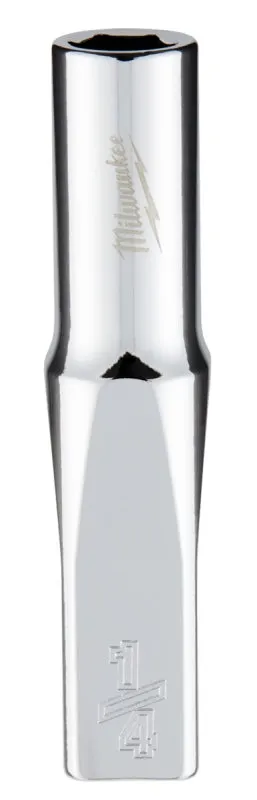 Milwaukee 45-34-9014 Socket, 1/4 in Socket, 1/4 in Drive, 6-Point, Chrome Vanadium Steel, Chrome :CD: QUANTITY: 1