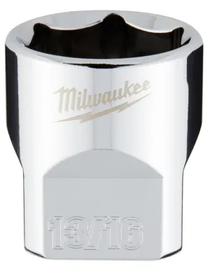 Milwaukee 45-34-9069 Socket, 13/16 in Socket, 3/8 in Drive, 6-Point, Chrome Vanadium Steel, Chrome :CD: QUANTITY: 1