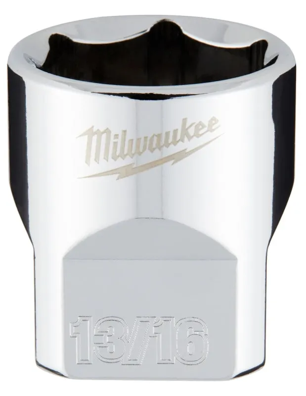 Milwaukee 45-34-9069 Socket, 13/16 in Socket, 3/8 in Drive, 6-Point, Chrome Vanadium Steel, Chrome :CD: QUANTITY: 1