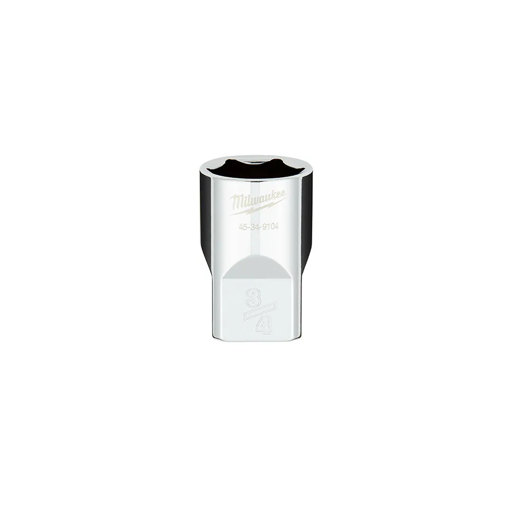 Milwaukee 45-34-9104 - 1/2 in. Drive 3/4 in. SAE 6-Point Socket with FOUR FLAT™ Sides