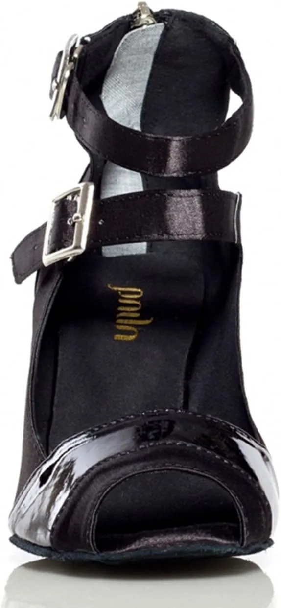 Minishion Women's TH025 Peep Toe Satin Wedding Ballroom Latin Taogo Dance Sandals