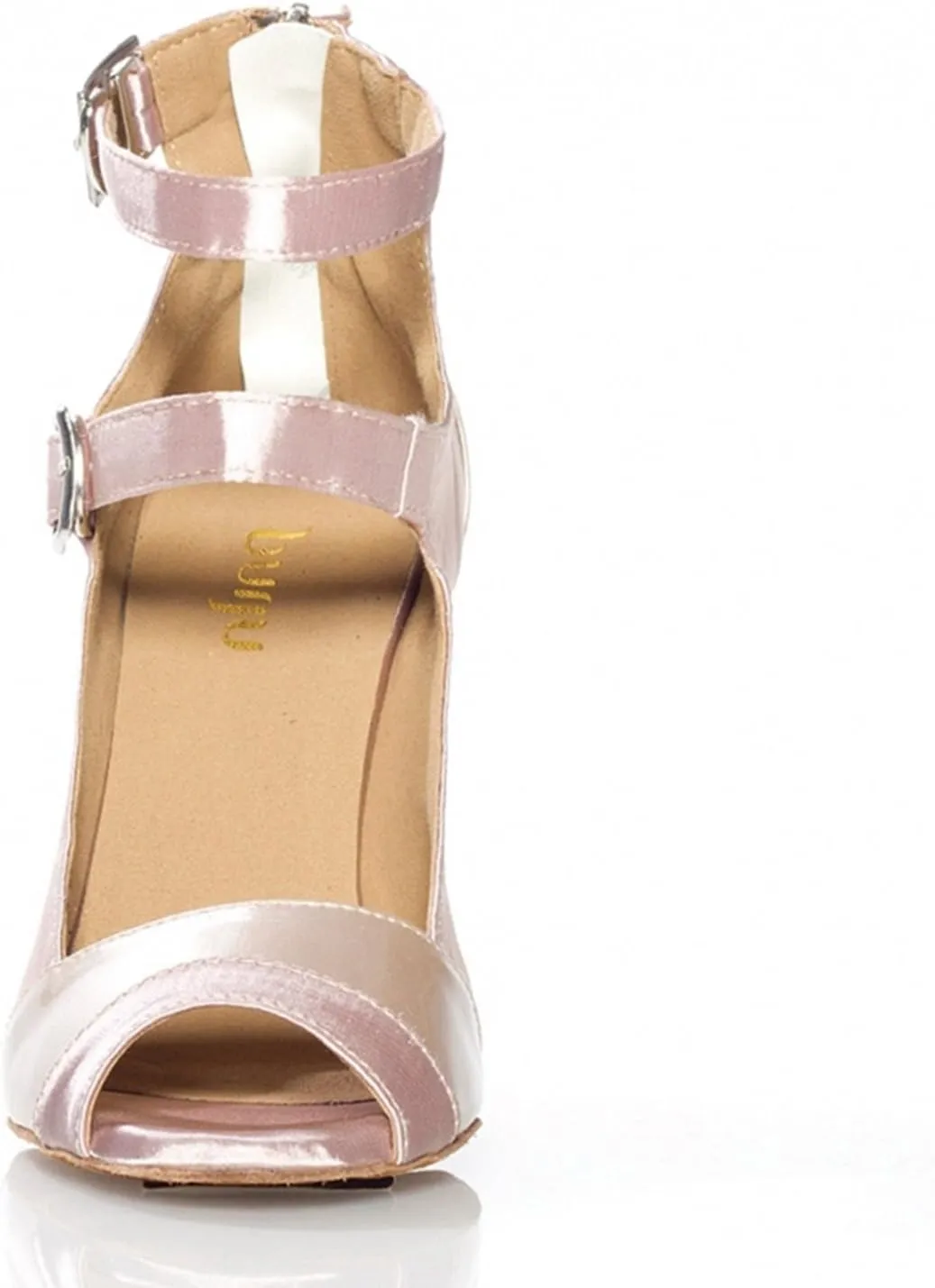 Minishion Women's TH025 Peep Toe Satin Wedding Ballroom Latin Taogo Dance Sandals