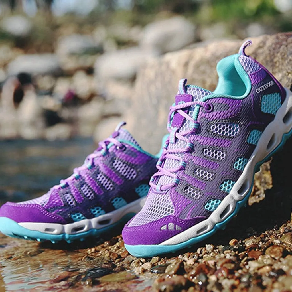MIOKE Women's Lightweight Mesh Hiking Shoes Outdoor Running Trail Hiker Non-Slip Climbing Backpacking Shoes