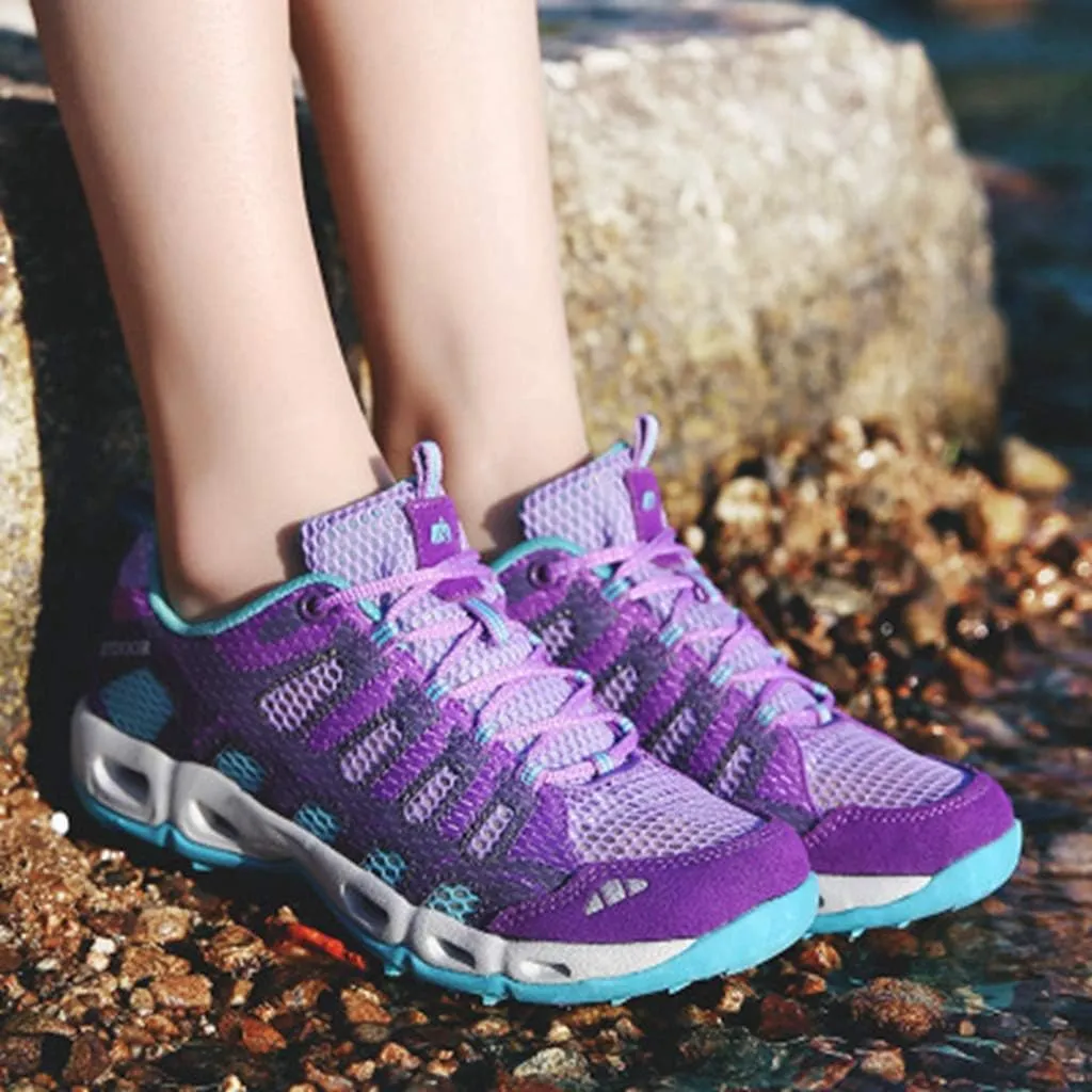 MIOKE Women's Lightweight Mesh Hiking Shoes Outdoor Running Trail Hiker Non-Slip Climbing Backpacking Shoes