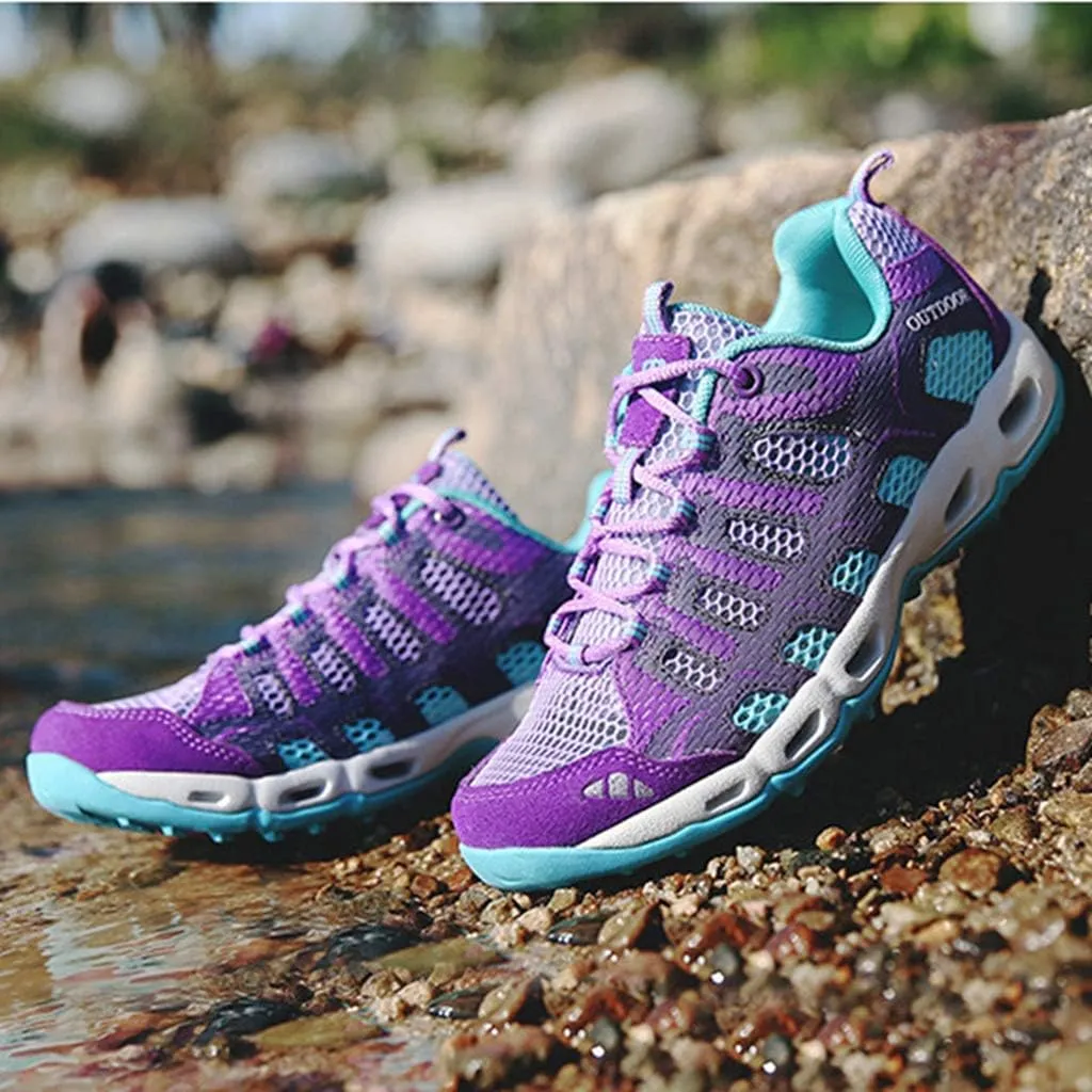 MIOKE Women's Lightweight Mesh Hiking Shoes Outdoor Running Trail Hiker Non-Slip Climbing Backpacking Shoes