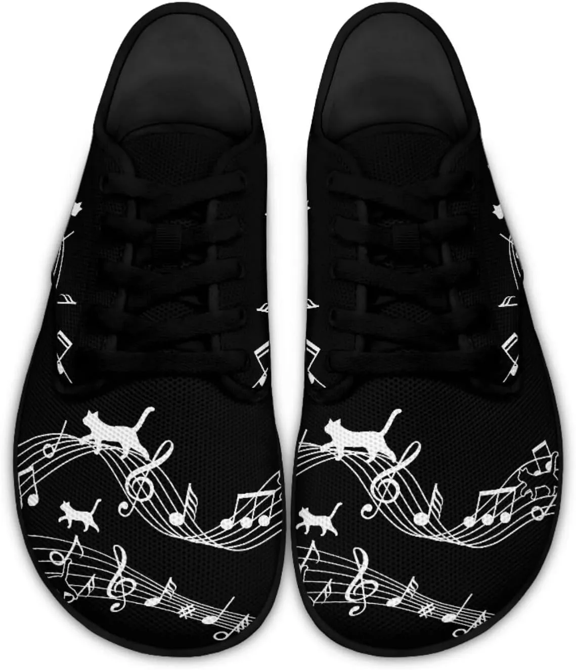 Music Symbol Womens Barefoot Shoes Walking Comfort Knit Low Cut Breathable Minimalist Dressy for Gym Fitness