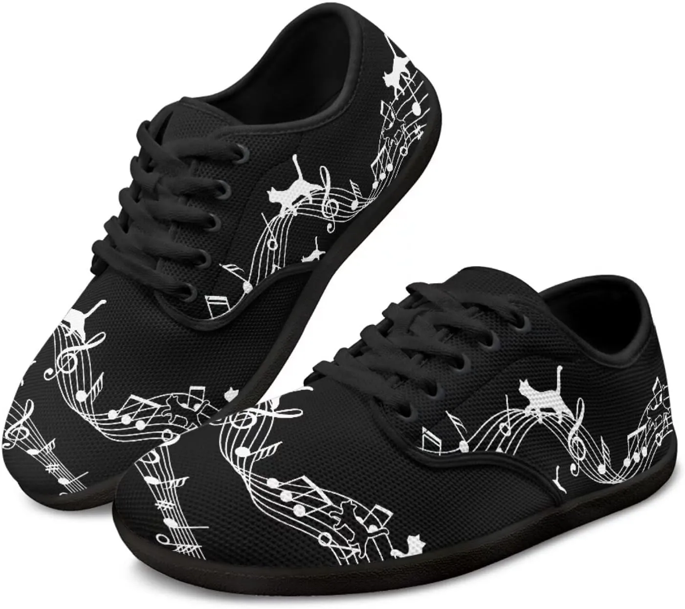 Music Symbol Womens Barefoot Shoes Walking Comfort Knit Low Cut Breathable Minimalist Dressy for Gym Fitness