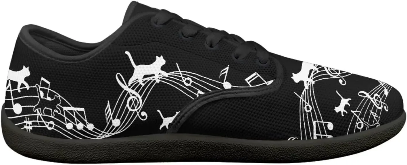 Music Symbol Womens Barefoot Shoes Walking Comfort Knit Low Cut Breathable Minimalist Dressy for Gym Fitness
