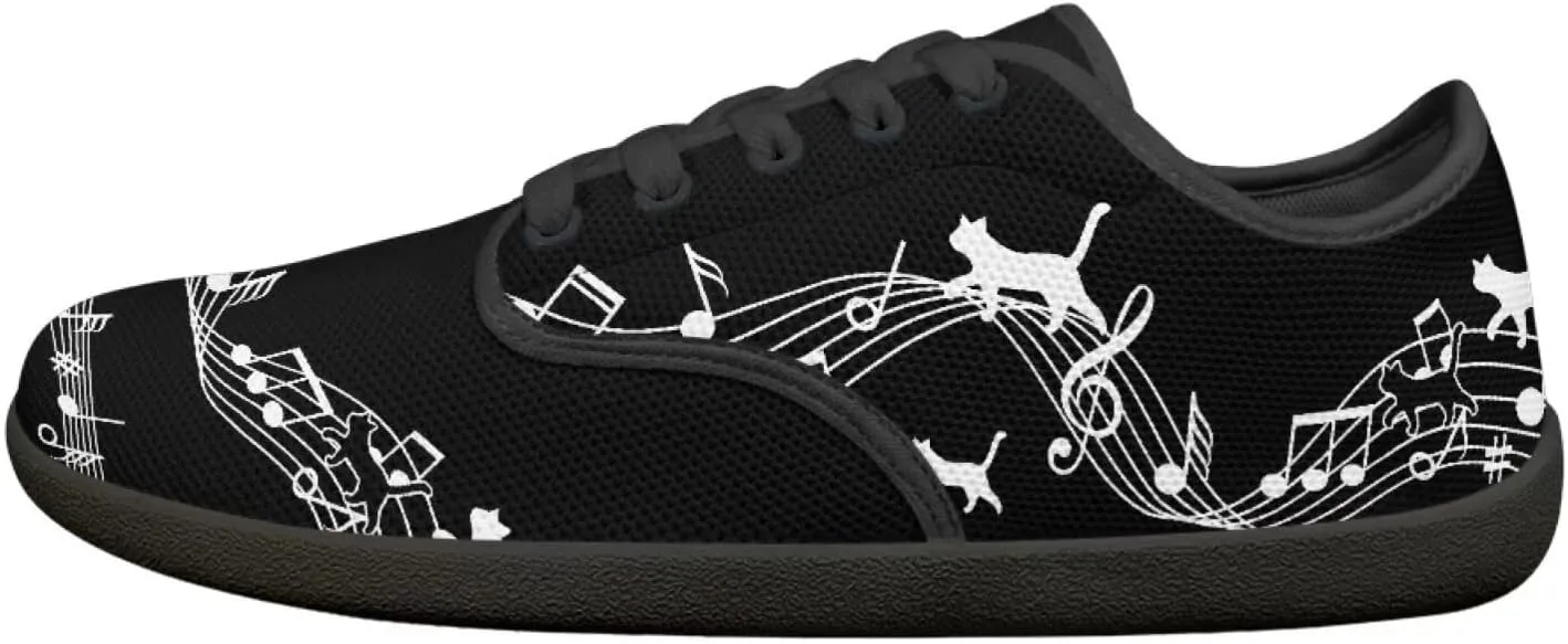 Music Symbol Womens Barefoot Shoes Walking Comfort Knit Low Cut Breathable Minimalist Dressy for Gym Fitness