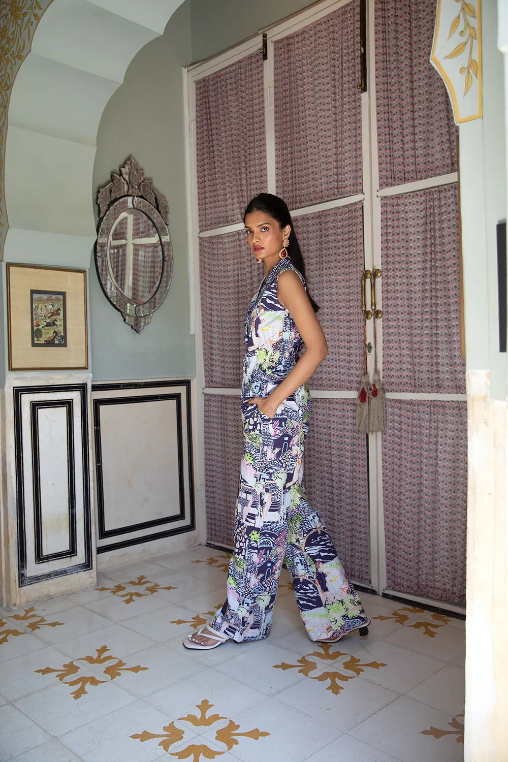 Out Of Office Co-Ord Set In Fira Print