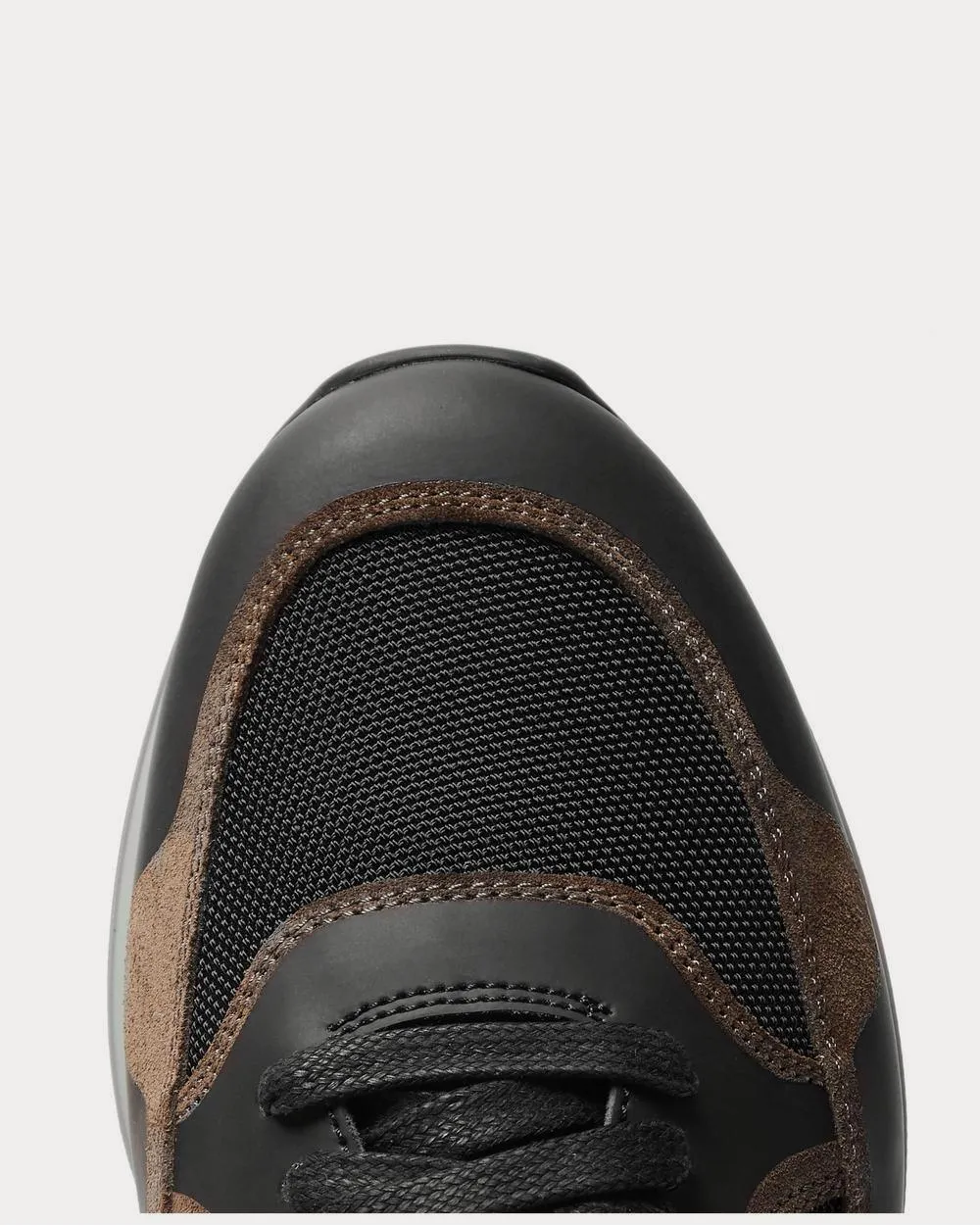 Radial Runner Leather and Suede-Trimmed Mesh  Black low top sneakers