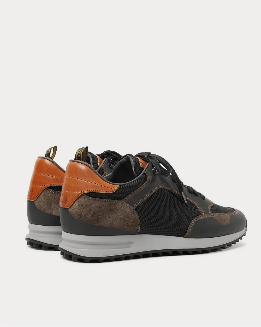 Radial Runner Leather and Suede-Trimmed Mesh  Black low top sneakers