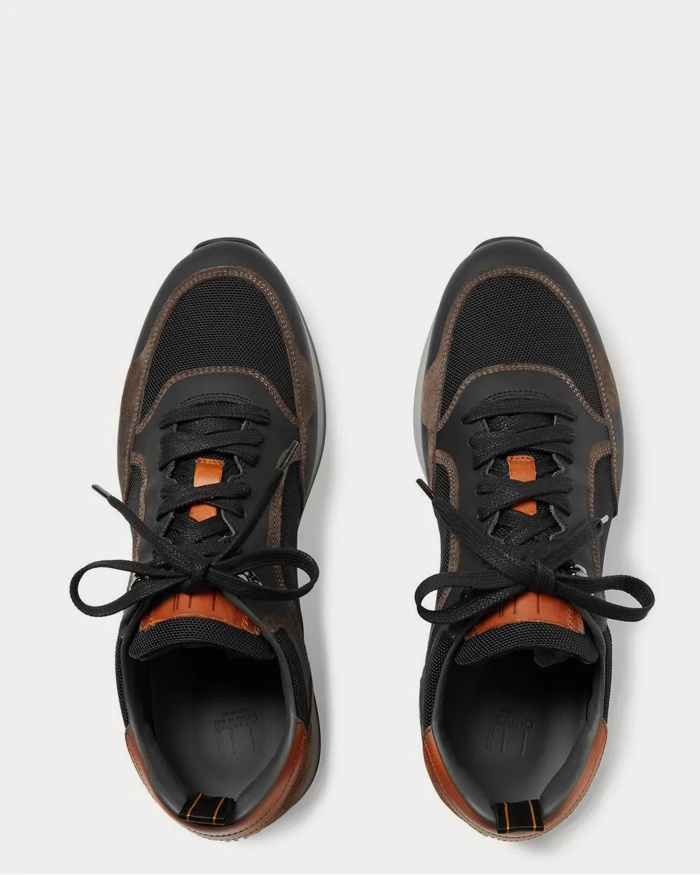 Radial Runner Leather and Suede-Trimmed Mesh  Black low top sneakers