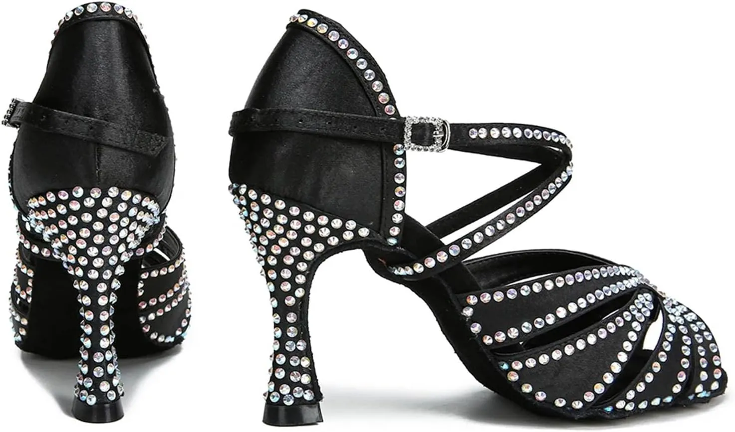 Rhinestone Party Sandals - Ballroom Tango/Salsa Wedding Shoes (9cm/3.54")