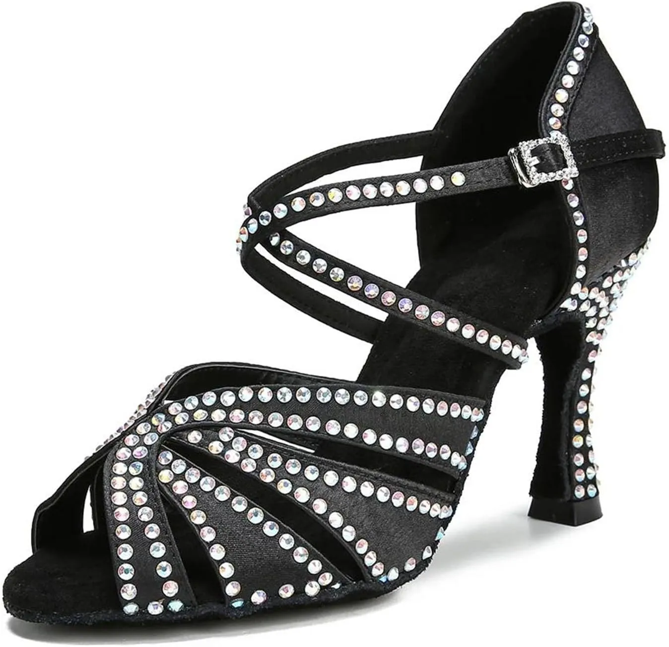 Rhinestone Party Sandals - Ballroom Tango/Salsa Wedding Shoes (9cm/3.54")