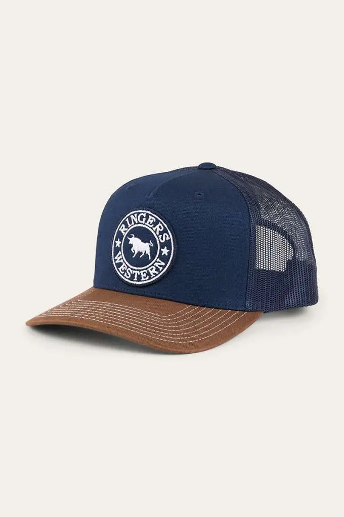 Ringers Western Signature Bull Navy/Chocolate Trucker Cap