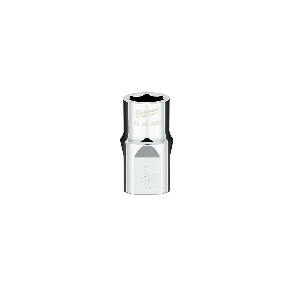 Socket - Milwaukee 1/2 in. Drive 1/2 in. SAE 6-Point Socket with FOUR FLAT™ Sides, 45-34-9100