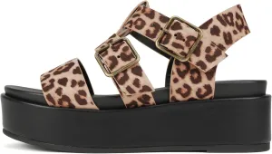 Soda STELLAR ~ Women Flatform Multi Strap Double Buckle Open Toe Ankle Strap Platform Wedge Sandals