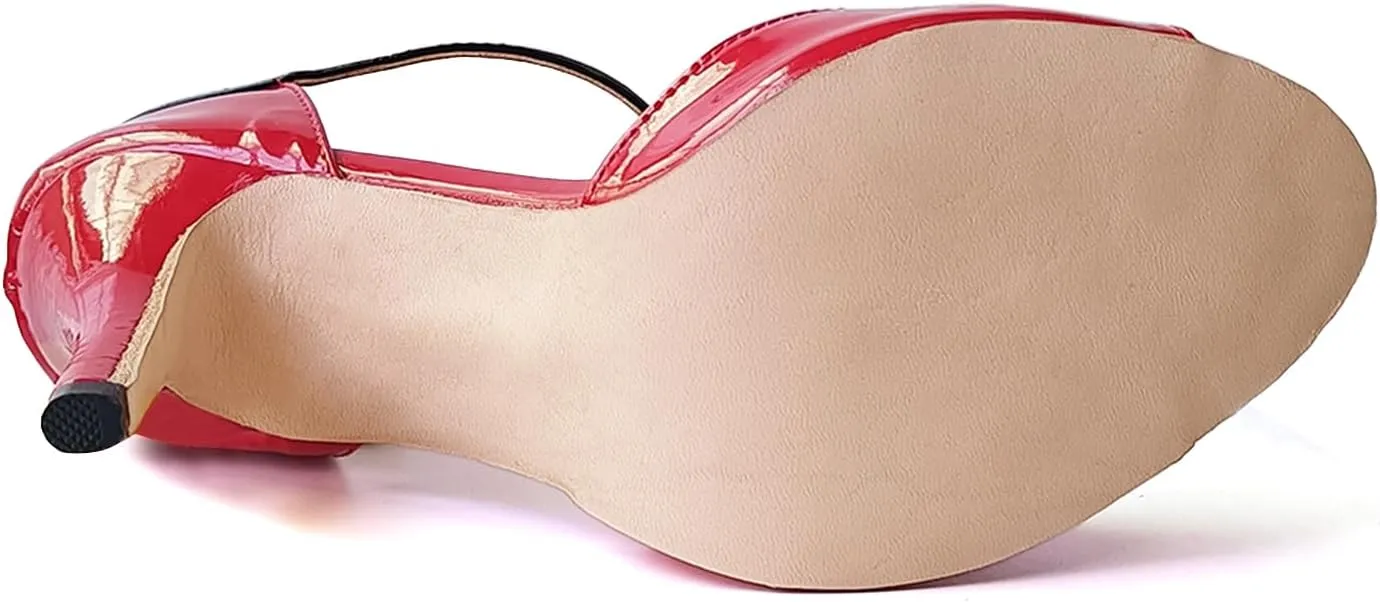 SWDZM Women's Latin Dance Shoes Open Toe Ballroom Salsa Tango Dance Practice Performance Shoes,Model YCL600