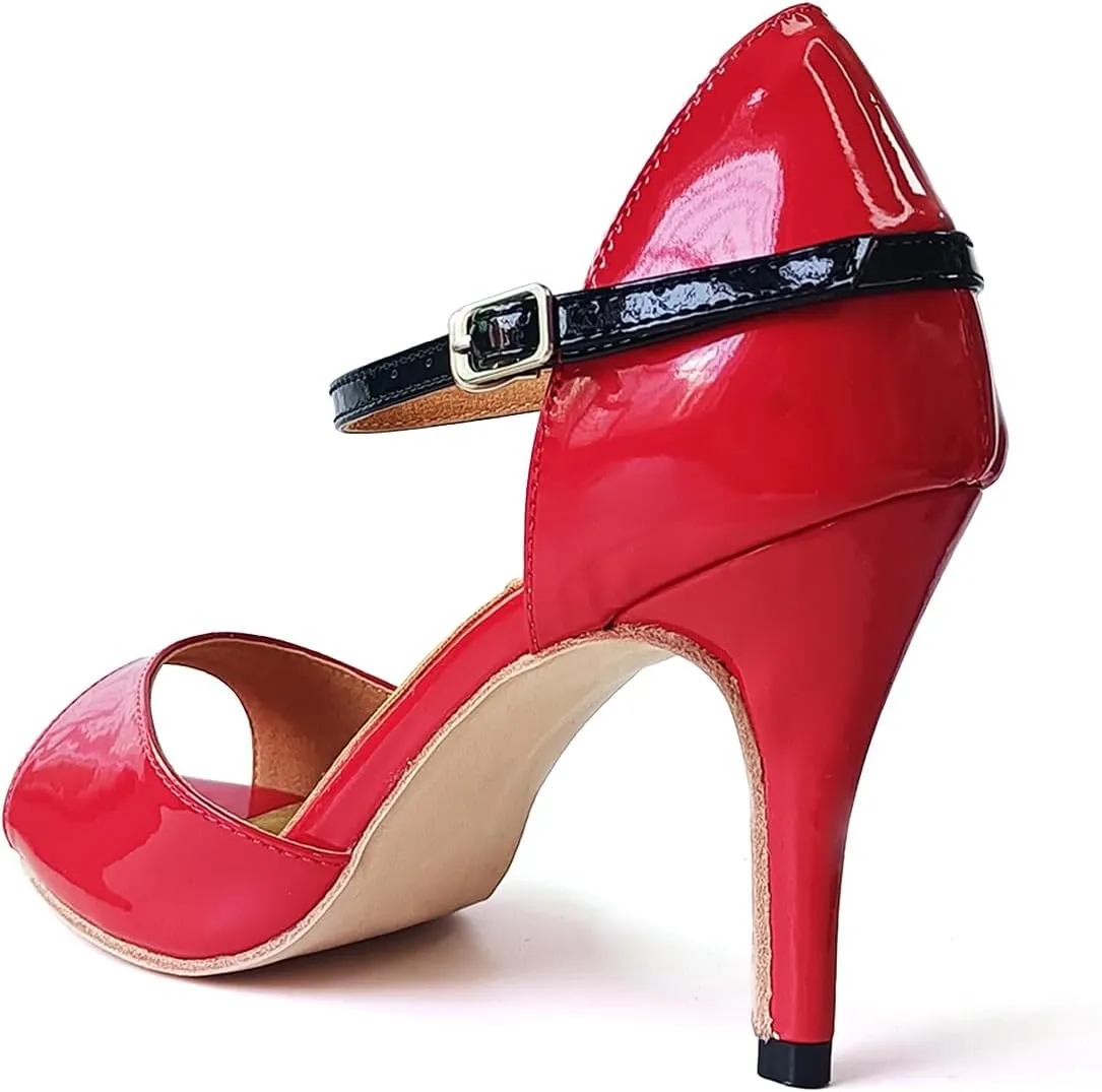 SWDZM Women's Latin Dance Shoes Open Toe Ballroom Salsa Tango Dance Practice Performance Shoes,Model YCL600