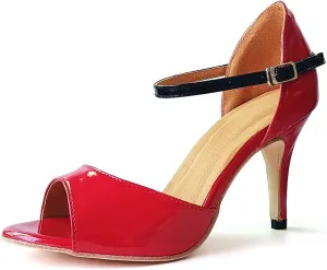 SWDZM Women's Latin Dance Shoes Open Toe Ballroom Salsa Tango Dance Practice Performance Shoes,Model YCL600