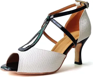 SWDZM Women's Latin Dance Shoes Open Toe Ballroom Salsa Tango Dance Practice Performance Shoes,Model YCL600