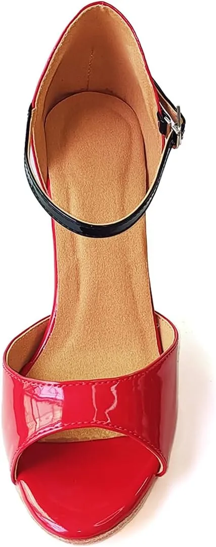 SWDZM Women's Latin Dance Shoes Open Toe Ballroom Salsa Tango Dance Practice Performance Shoes,Model YCL600