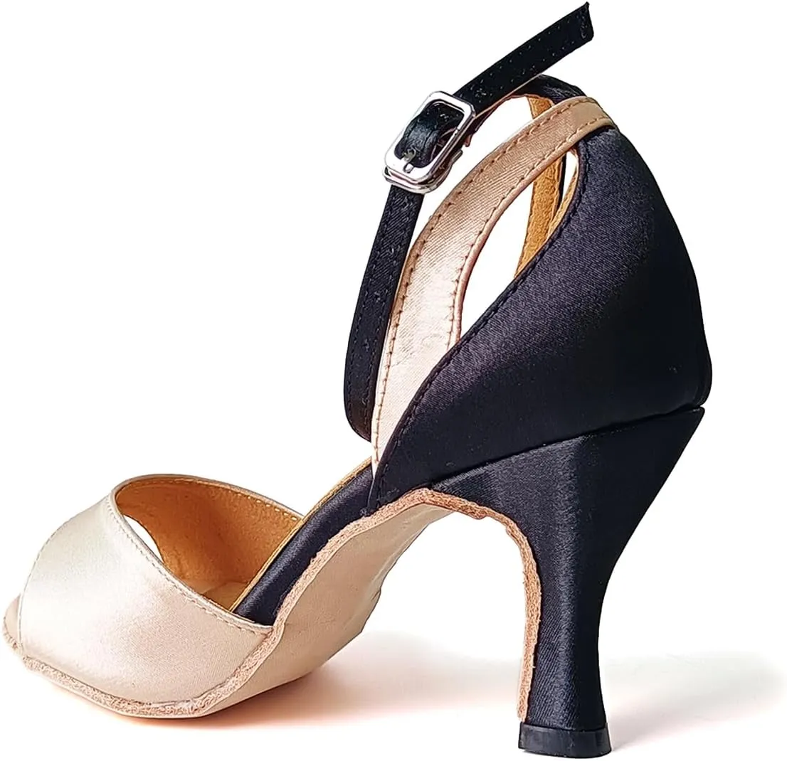 SWDZM Women's Latin Dance Shoes Open Toe Ballroom Salsa Tango Dance Practice Performance Shoes,Model YCL600
