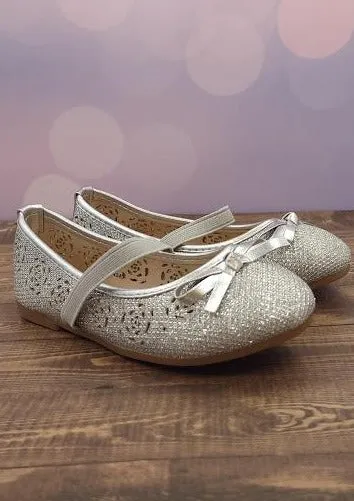 Toddler Girls’ Silver Ballerina Flats