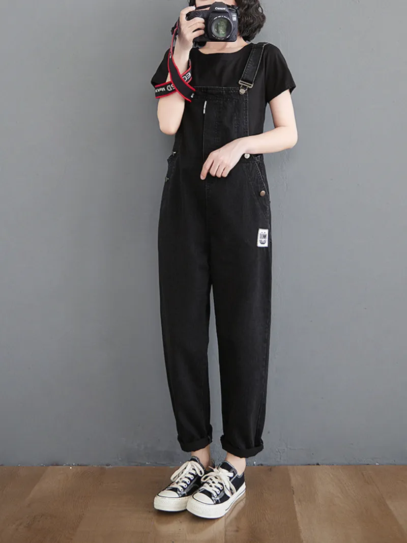 Women Comfortable And Charming Loose Bottom Dungarees