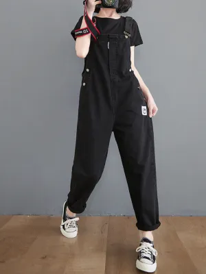 Women Comfortable And Charming Loose Bottom Dungarees
