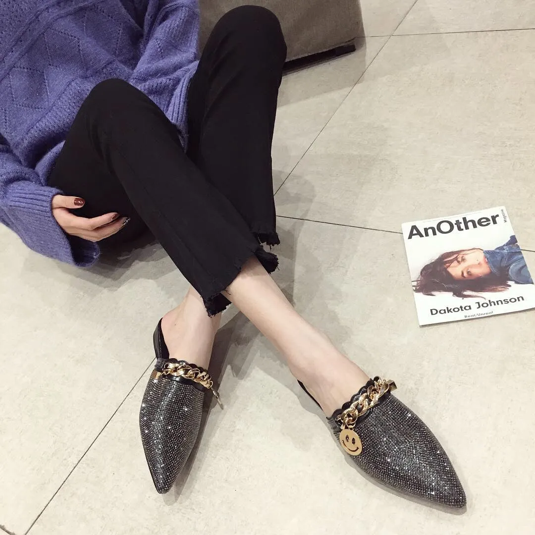 Women Mules Luxury Flats Fashion Loafers Designer Shoes