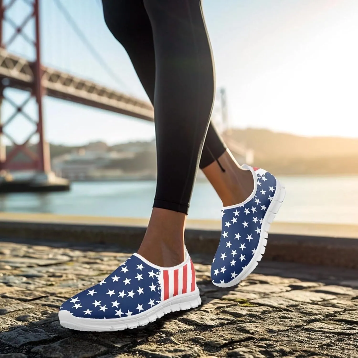 Women Walking Tennis Shoes Lightweight Slip On Sneakers Breathable Non Slip Gym Workout Shoes for Jogging Travel Size 5..5-11.5 White Sole