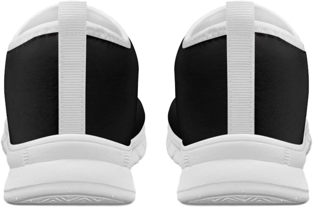 Women Walking Tennis Shoes Lightweight Slip On Sneakers Breathable Non Slip Gym Workout Shoes for Jogging Travel Size 5..5-11.5 White Sole