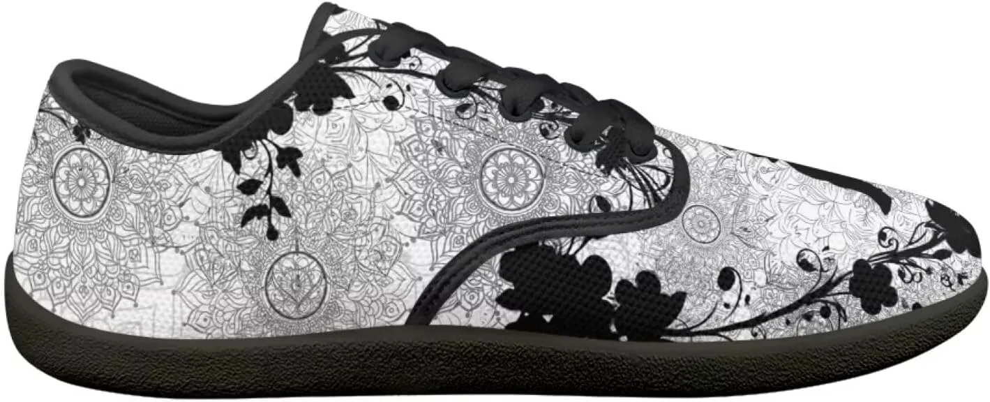 Women's Barefoot Shoes Wide Toe Box Sneakers Lightweight Breathable Lace Up Jogging Footwear