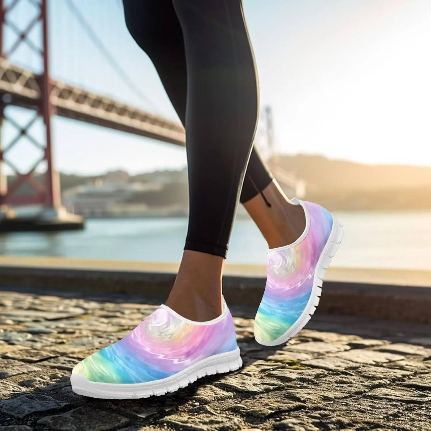 Womens Casual Sneakers Low Cut Non Slip Soft Breathable Lightweight Gym Exercise Walking Shoes