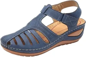 Women's Wedge Sandals Summer Closed Toe Sandals for Women Platform Dressy Wedge Sandal Fisherman Comfortable Hollow Out Sandal Orthopedic Arch Support Non-Slip Adjustable Strap Retro Shoes